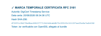 Verifica della marca temporale RFC 3161